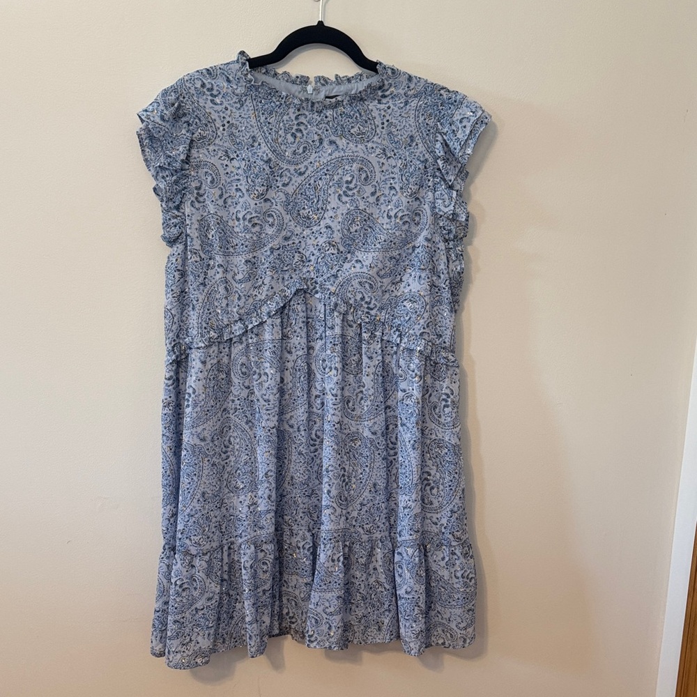 Aqua Blue Patterned Dress